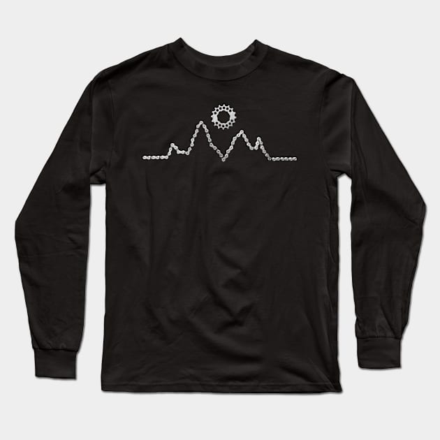 Bike Chain Mountains Long Sleeve T-Shirt by Velo Donna